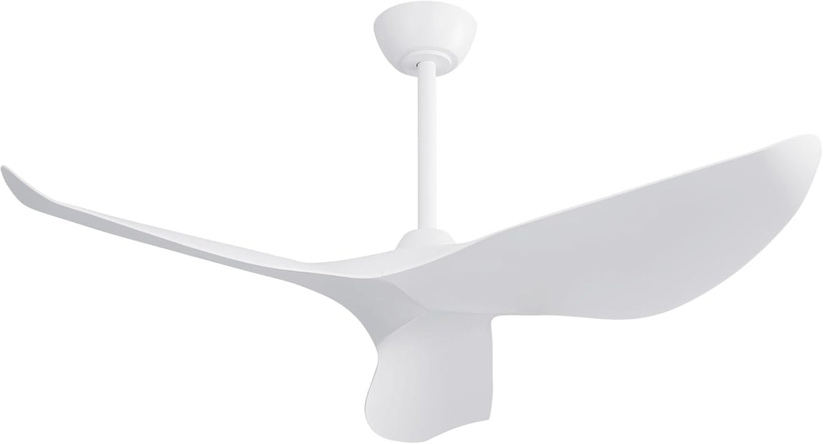 Sofucor Plafondventilator 96cm, zonder verlichting, moderne plafondventilator voor binnen en buiten met DC-motor en afstandsbediening voor slaapkamer en woonkamer, wit