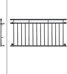 Franse balkonreling - Balustrade - 90x184 cm - Antraciet - ECD Germany