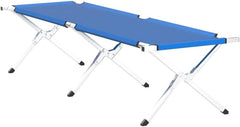 Veldbed - 1 Persoons - Kampeerbed - Stretcher - 210x72 - Blauw - TRESKO®