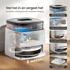 Robotstofzuiger met dweilfunctie - Met laadstation - Wit - LEFANT M3L •