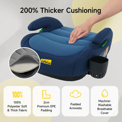 Zitverhoger isofix - Stoelverhoger auto - 6-12 jaar - Blauw - Jovikids