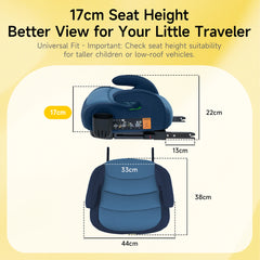 Zitverhoger isofix - Stoelverhoger auto - 6-12 jaar - Blauw - Jovikids