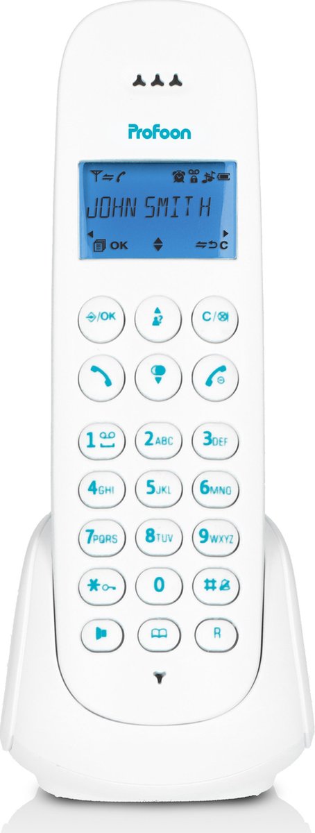 Huistelefoon senioren - Senioren telefoon - Vaste lijn - Wit - Profoon PDX300BW •