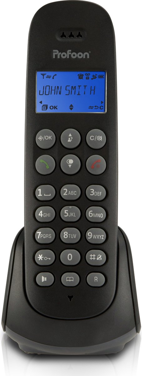 Huistelefoon senioren - Senioren telefoon - Vaste lijn - Zwart - Profoon PDX-300 •