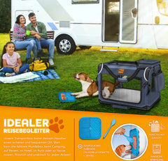 Reisbench hond - Draagtas hond - Transportbox - 61x42x42 cm - Blauw