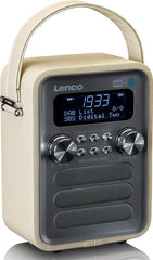 Lenco Radio met oplaadbare Batterij - Draagbare DAB Radio - FM, DAB+, Bluetooth en AUX - Noodpakket - PDR-051TPSI - Taupe