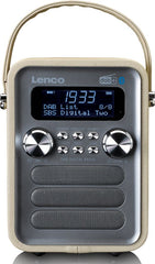 Lenco Radio met oplaadbare Batterij - Draagbare DAB Radio - FM, DAB+, Bluetooth en AUX - Noodpakket - PDR-051TPSI - Taupe