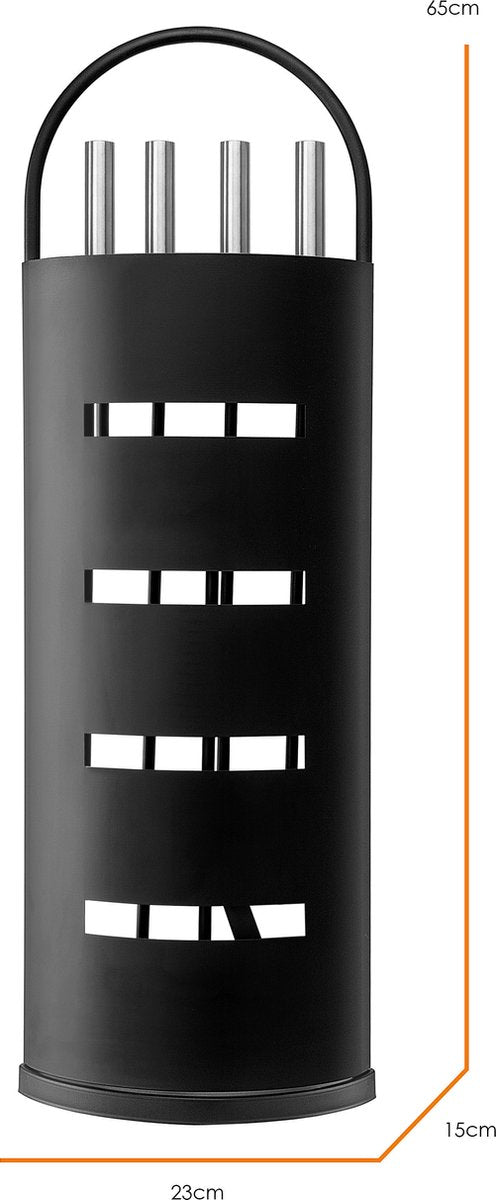 KESSER® Haardset 5-delig - Haardstel - Zwart