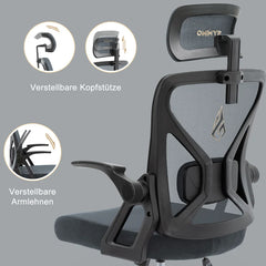Ergonomische Bureaustoel -  Office Chair - Gamestoel - Volwassenen - Grijs - SYMINO - BGY-01
