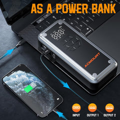 Jumpstarter met compressor - Starthulp - Zwart - Acmount