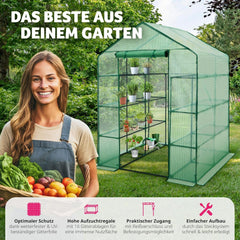 Tuinkas - Kweekkas - Broeikas - 145x145x200 cm - Groen – Sunula