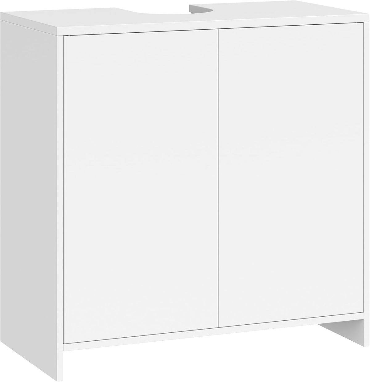 Hzuaneri Wastafelonderkast, badkamerkast, verstelbare planken, badkamerkast met 2 deuren, vrijstaand, modern, 30 x 60 x 60 cm, wit BC00603X