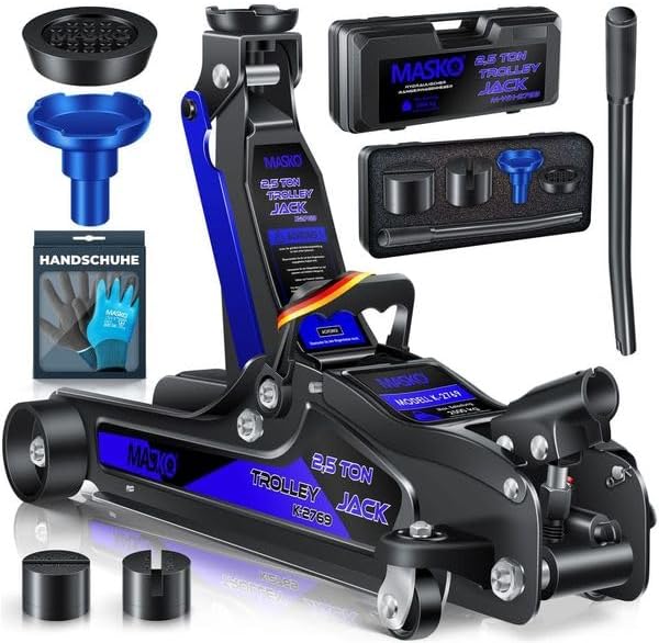 MASKO Hydraulische Autokrik - Garagekrik - 2.5 Ton - Blauw