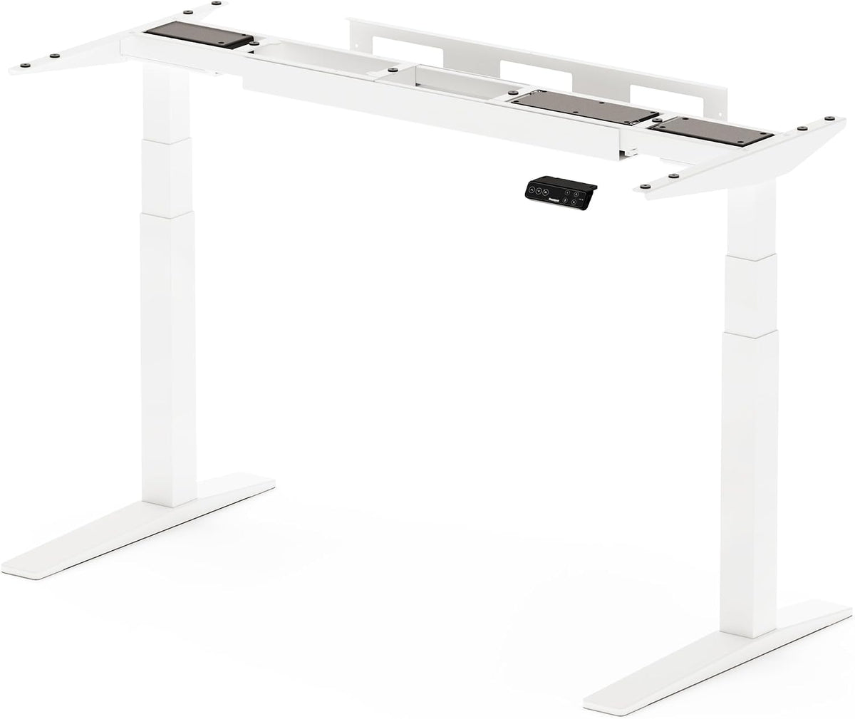 FLEXISPOT E7H Computer Desk, Staand Bureau, Elektrisch, Traploze Hoogteverstelling, Draagvermogen 160 kg, Dubbele Stille Motor, Ergonomisch, Geheugenfunctie, USB-aansluiting, Kabelmanagement (Wit)