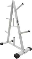 ScSPORTS® Schijfstandaard - 30 mm, 7 schijfhouders, max. 200 kg, zwart/wit - halterschijvenstandaard, halterstandaard, halterstandaard, halterstandaard voor krachttraining