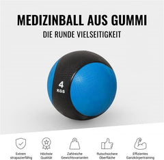 Medicijnbal - Medicine ball - Gewichtsbal - 4 KG - Blauw - Gorilla Sports®