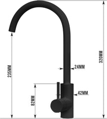 Aquamarin® Spoelbak - graniet, set, 76x46 cm/57x45cm, afvoergarnituur, kraan, afdruipvlak, rechthoekig, kleurkeuze - inbouwspoelbak, composietspoelbak, keukenspoelbak (zwart, model 2: 57 x 45 cm)