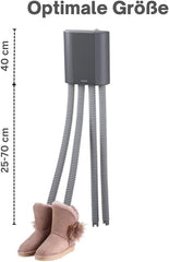 Melissa 16540011 elektrische schoendroger, rubberen laarzen, wandelschoenen, skischoenen, verwarming met ventilator en timer voor 2 paar schoenen/handschoenen, zwart
