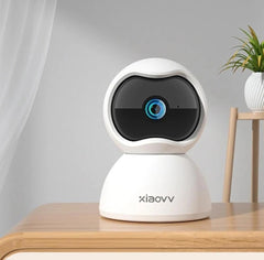 Xiaovv 2K Bewakingscamera voor binnen - Huisdiercamera - Nachtzicht - Bewegingsdetectie - Zwart