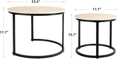Salontafel rond - Salontafels - 2 stuks - 60 & 45 cm - Lichtbruin