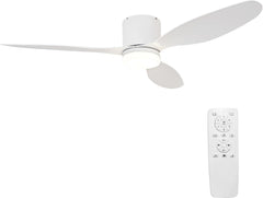 Plafondventilator met LED-lamp 24W, plafondventilatorlamp 132cm, met afstandsbediening, stille DC-motor, timer, 3 bladen