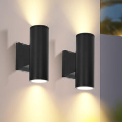Aigostar Led-wandlamp, voor binnen en buiten, IP65 waterdicht, voor woonkamer, slaapkamer, terras, tuin, hal, balkon, 2 stuks (zonder gloeilamp)