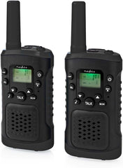 Nedis Walkie Talkie – Set van 2 – 6 km Bereik – 8 Kanalen – Met Headsets – Zwart