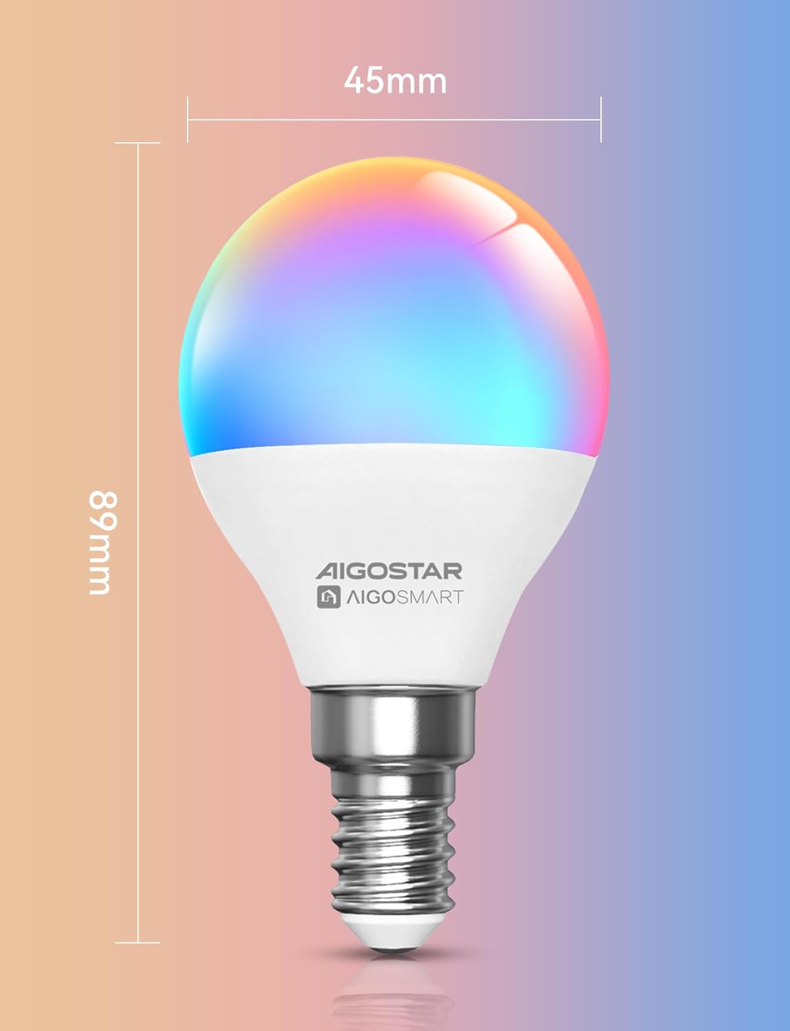 E14 LED lamp - Dimbaar - Smart lamp - 6,5W - 4 stuks - Aigostar