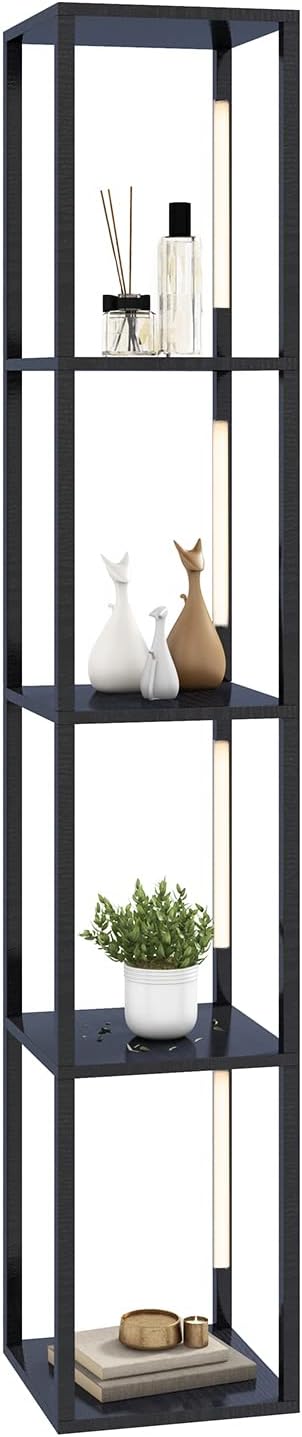 Vloerlamp - Staande lamp - 163 cm - Zwart - COSTWAY