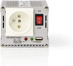 Nedis PIMS30024E omvormer gemodificeerde sinusgolf | 24 V DC – 230 V AC | 300 W | 1-polig geaarde/1x USB-uitgang