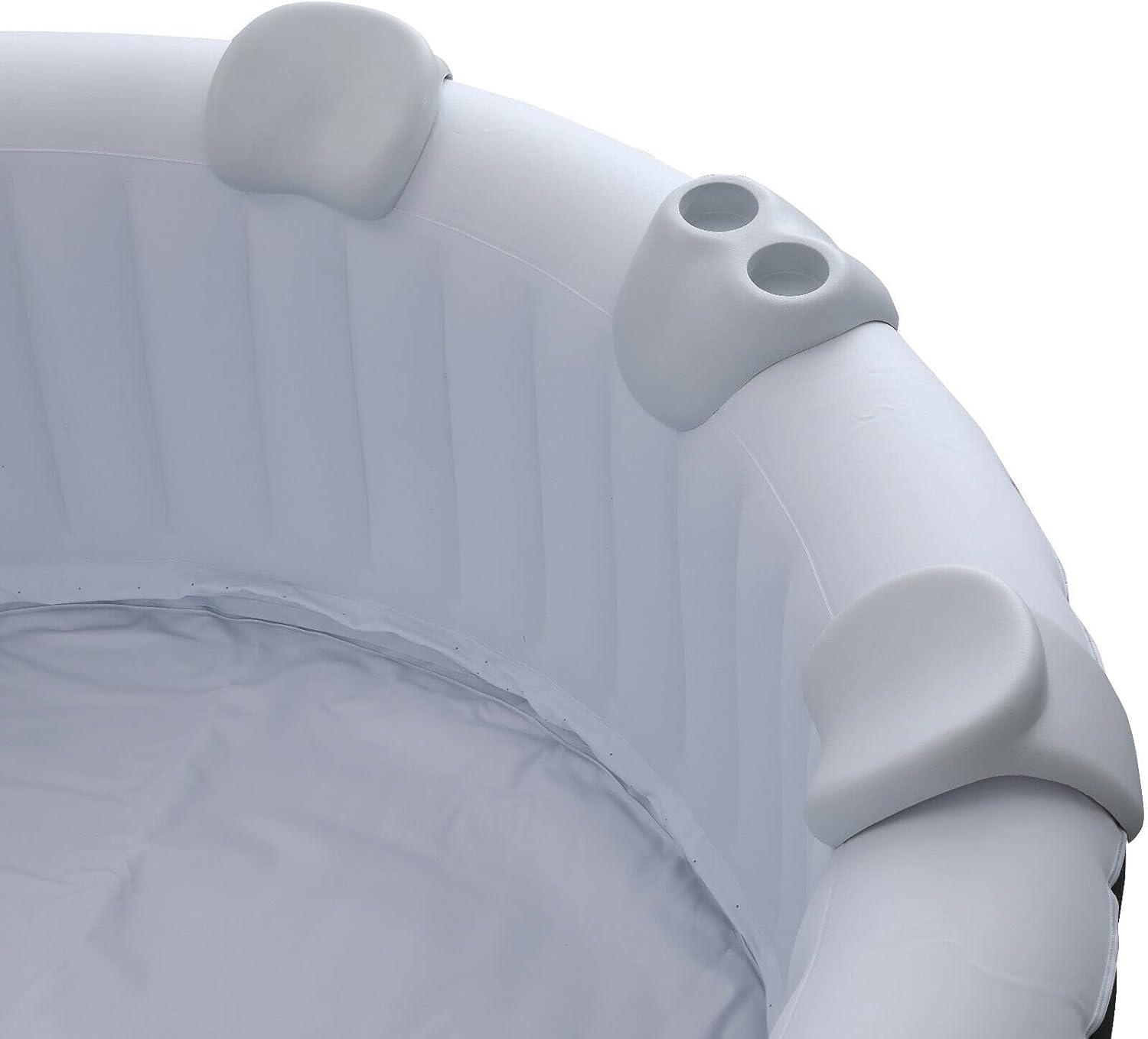 Arebos Comfort-set met 2 nekkussens + bekerhouder voor whirlpool, wit, 100% waterdicht, ergonomisch gevormd, PU-schuim
