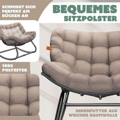 KESSER® Ergonomische schommelstoel - Relaxstoel - Antislip - Beige •