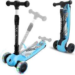 Kinderstep - 3 wielen - Kinder step jongens - LED Wielen - Verstelbaar - Blauw - YOLEO