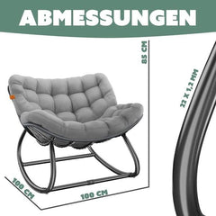 KESSER® Ergonomische schommelstoel - Relaxstoel - Antislip - Grijs