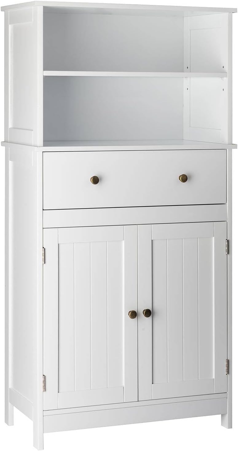 Badkamerkast - Badkamermeubel - 60x30x118 cm - Wit - LEADZM