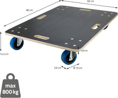 Meubelroller - Transportroller - 60x80 cm - tot 800 kg - ECD Germany •