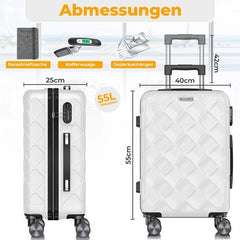 KESSER® Reiskoffer, koffer, handbagage, ABS, hardshellkoffer met cijferslot, kofferweegschaal en reisportemonnee, 360° wielen, rolkoffer voor business en reizen, trolley met telescoopstang