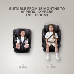 Autostoel - Isofix Autostoeltje - 1-12 jaar - Zwart - Jovikids