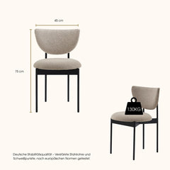 Eetkamerstoelen - Set van 2 - Met armleuning - Creme/Zwart