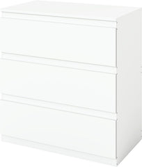 Komoda Commode Commode voor slaapkamer, 70 cm breed, commode, wit, met 3 laden, nachtkastje, ladekast, commode & dressoir, wit, voor kantoor, woonkamer, slaapkamer, hal, meubels (70 x 40 x 75 cm)