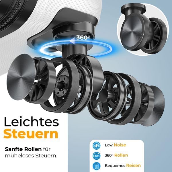 KESSER® Reiskoffer, koffer, handbagage, ABS, hardshellkoffer met cijferslot, kofferweegschaal en reisportemonnee, 360° wielen, rolkoffer voor business en reizen, trolley met telescoopstang