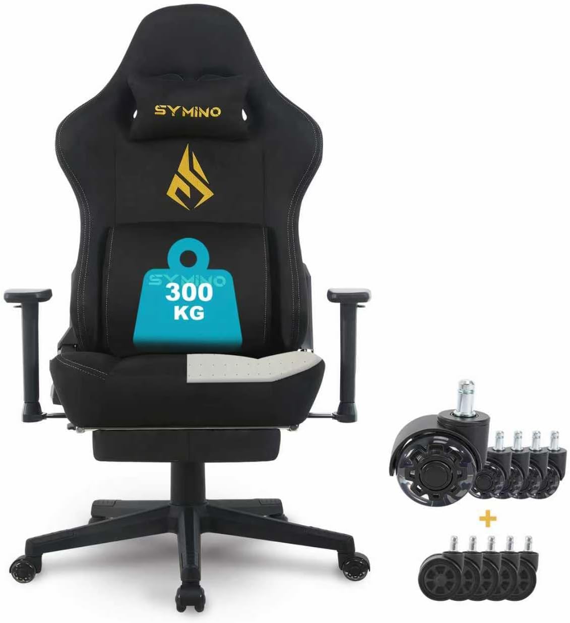 Ergonomische Bureaustoel - Office Chair - Gamestoel - Volwassenen - Zwart - Symino - DMP-01