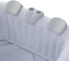 Arebos Comfort-set met 2 nekkussens + bekerhouder voor whirlpool, wit, 100% waterdicht, ergonomisch gevormd, PU-schuim