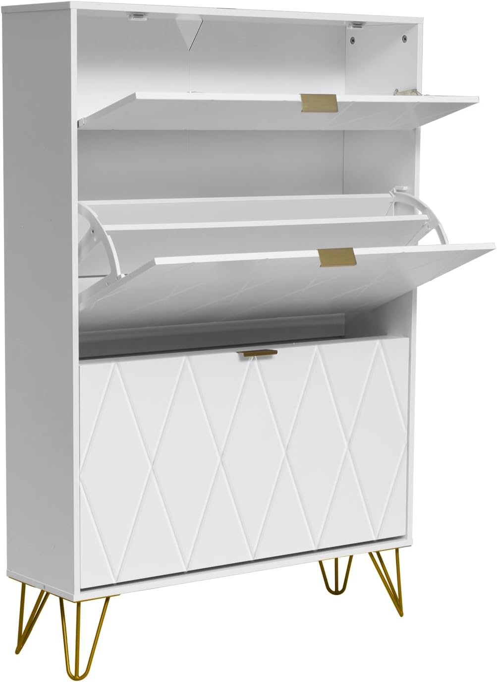 UEV Schoenenkast met 2 kleppen, 80 x 24 x 120 cm voor 16 paar schoenen met 1 lade, schoenenkast wit, schoenenkast smal, kast hal schoenenkast in de hal, ruimtebesparend