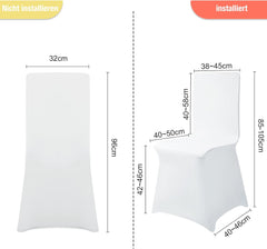 Stoelhoezen - Stretch stoelhoes - Voor bruiloft of feest - 100 stuks - Wit - VANCHEMO