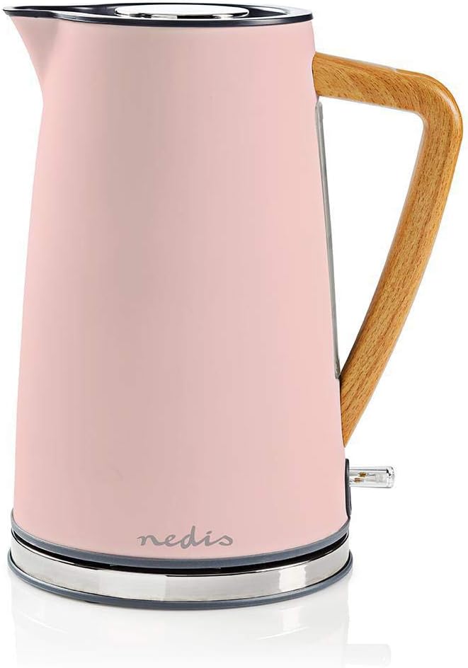 Nedis Waterkoker - 1.7 l - Soft-Touch - Roze - 360 graden draaibaar - Verborgen verwarmingselement - Strix-controller - Droogkookbeveiliging •