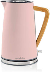 Nedis Waterkoker - 1.7 l - Soft-Touch - Roze - 360 graden draaibaar - Verborgen verwarmingselement - Strix-controller - Droogkookbeveiliging •