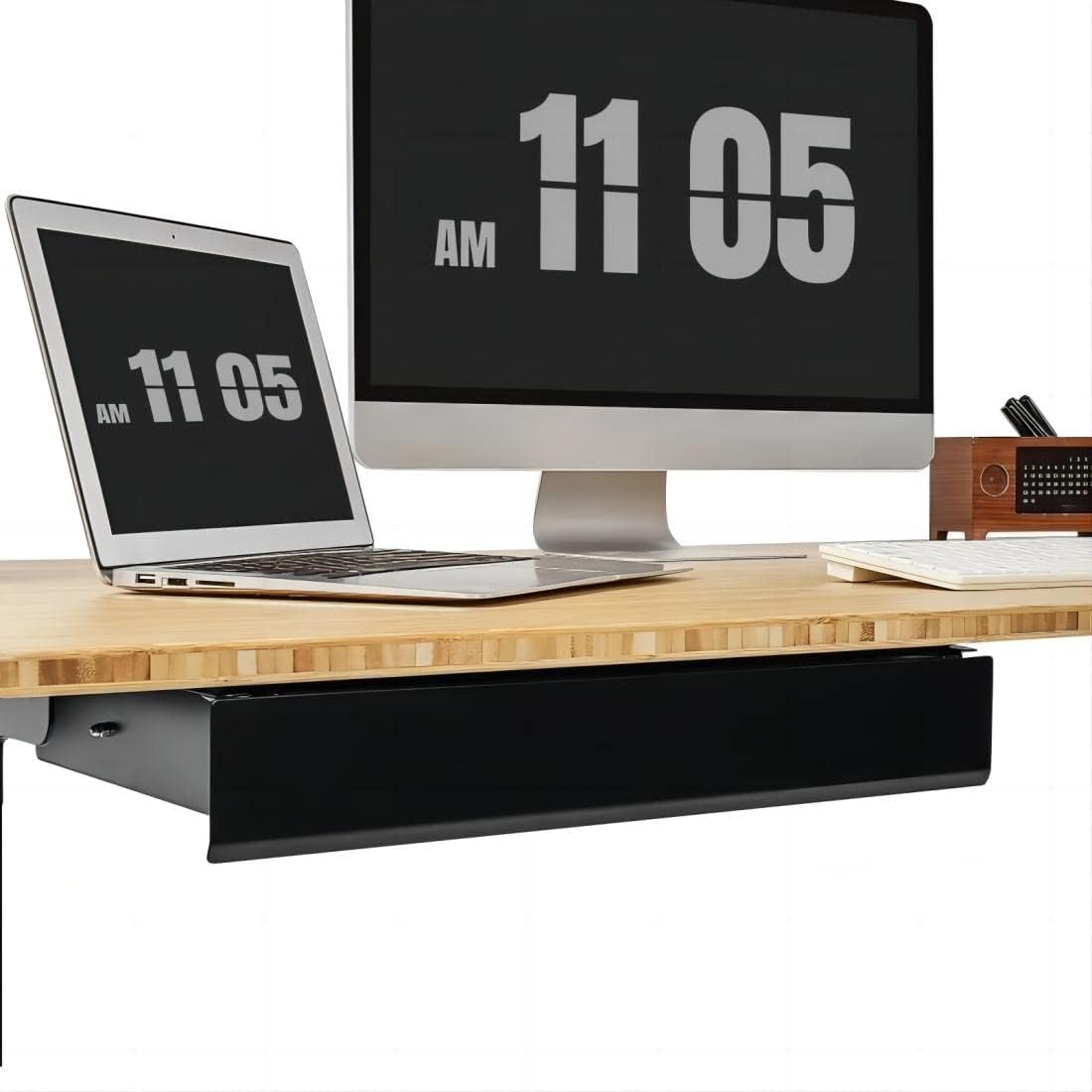 Bureaulade - Lade onder het bureau - 38x22x5 cm - Zwart - S07LB - FLEXISPOT