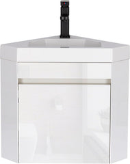 UEV Wastafel met onderkast hangend, gasten-wc wastafel, hoekkast voor badkamer, wastafelonderkast, badkamerkast, hangende wastafel, badkamermeubelset voor badkamer, wit