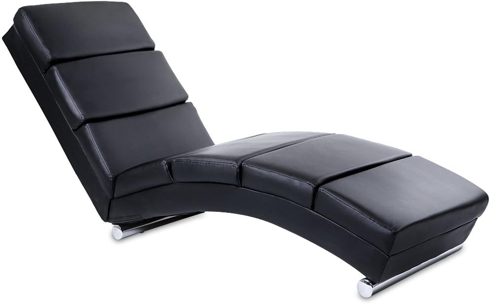 Fauteuil - Relaxstoel - Loungestoel - 154x51x73 cm - zwart - Miadomodo